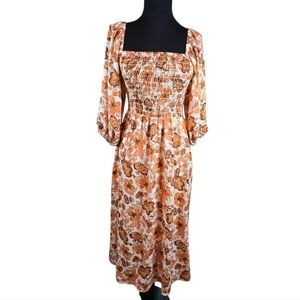 Sienna Sky Women's Orange and Cream Hobo Dress- Size XS